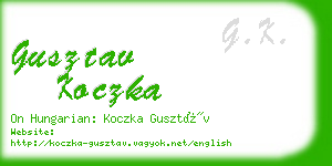 gusztav koczka business card